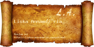 Liska Annamária névjegykártya